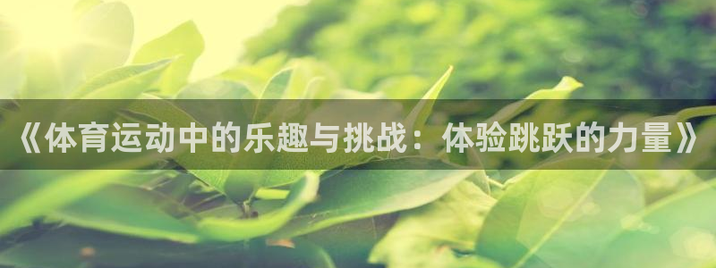 喜乐在线能源：《体育运动中的乐趣与挑战：体验跳跃的力量》